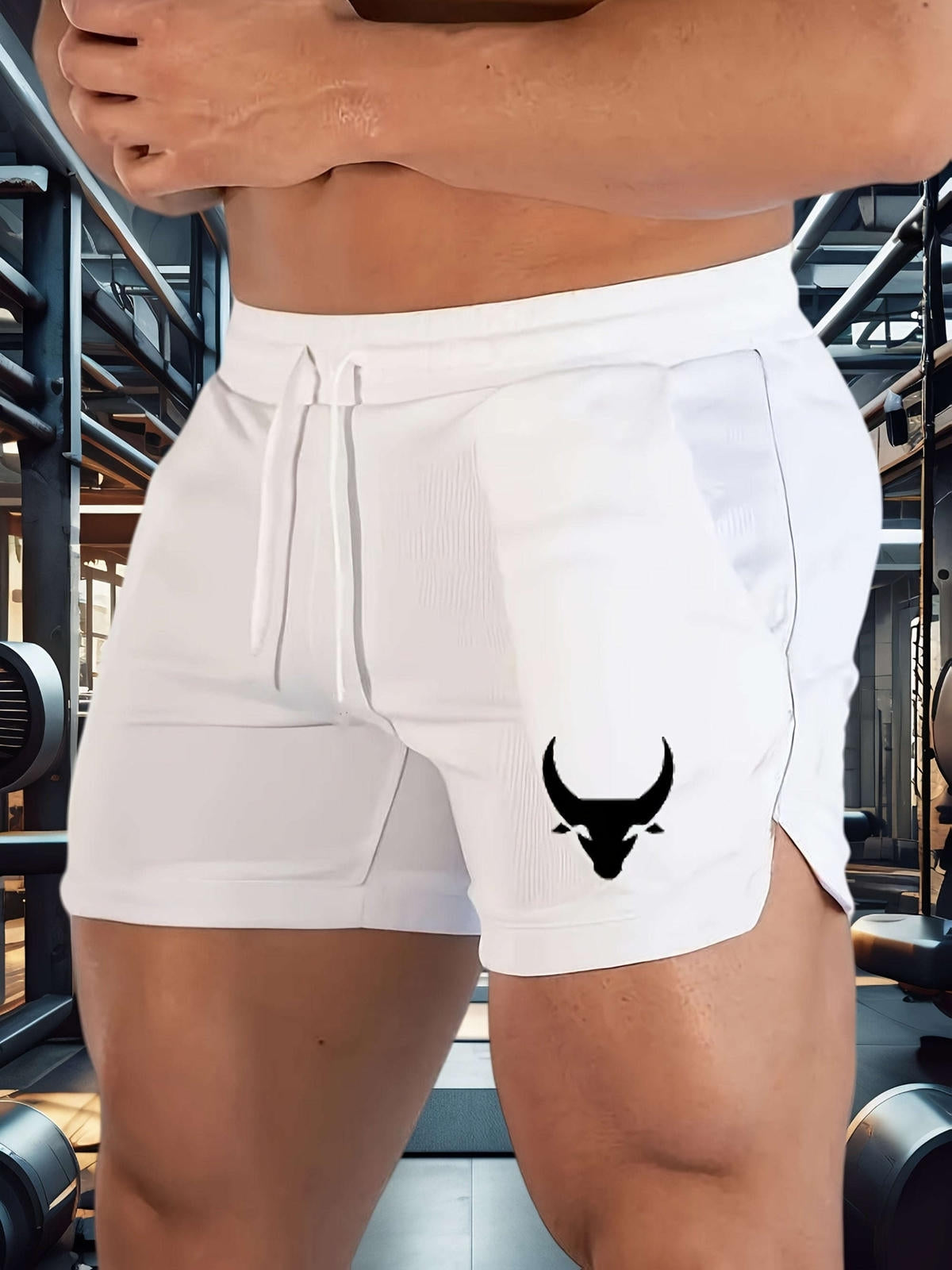 Men's Athletic Performance Gym Shorts - Breathable, Slim Fit, Maroon