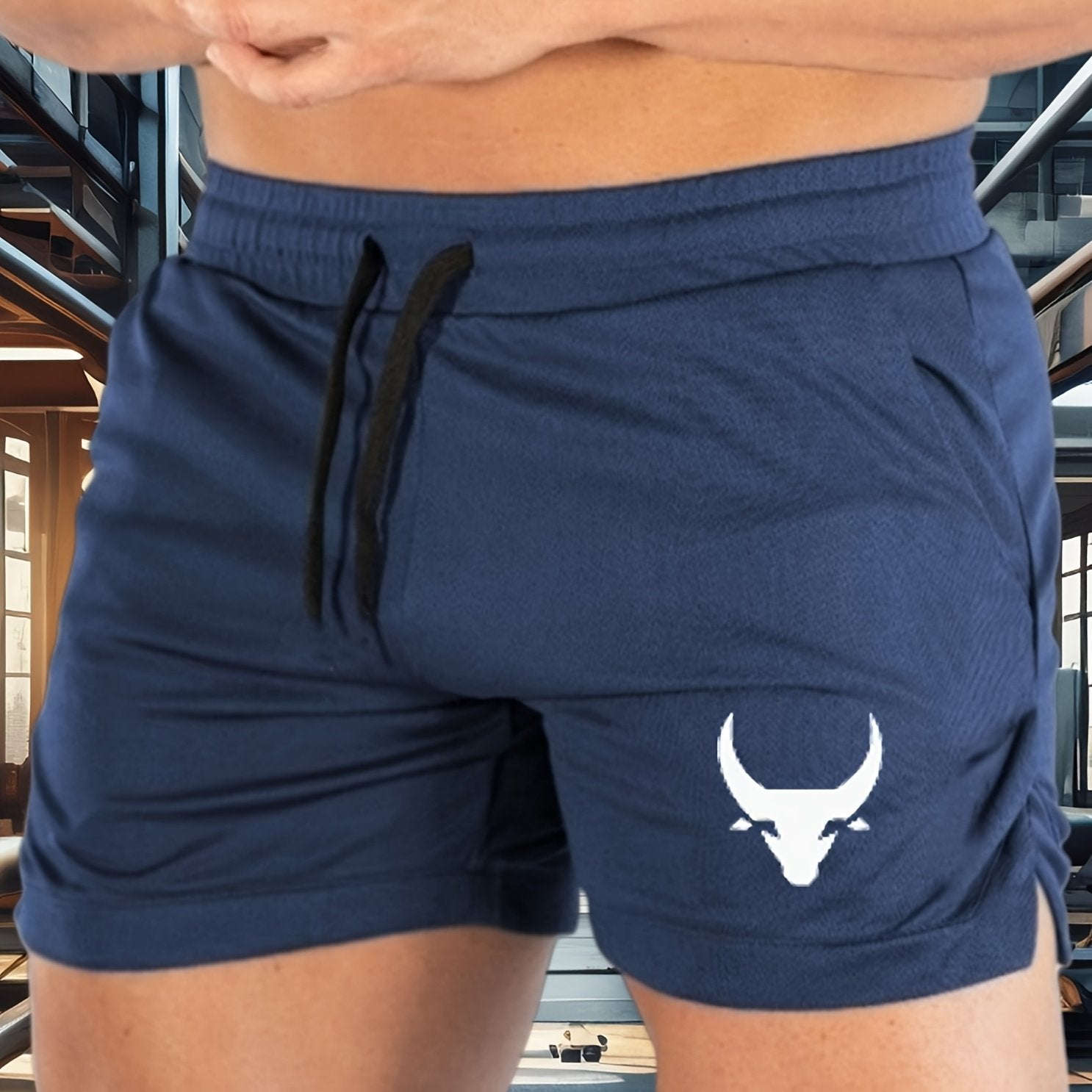 Men's Athletic Performance Gym Shorts - Breathable, Slim Fit, Maroon