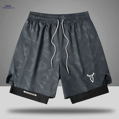 Men's Breathable Fitness Shorts - Slimming Sports Design, Geometric Print