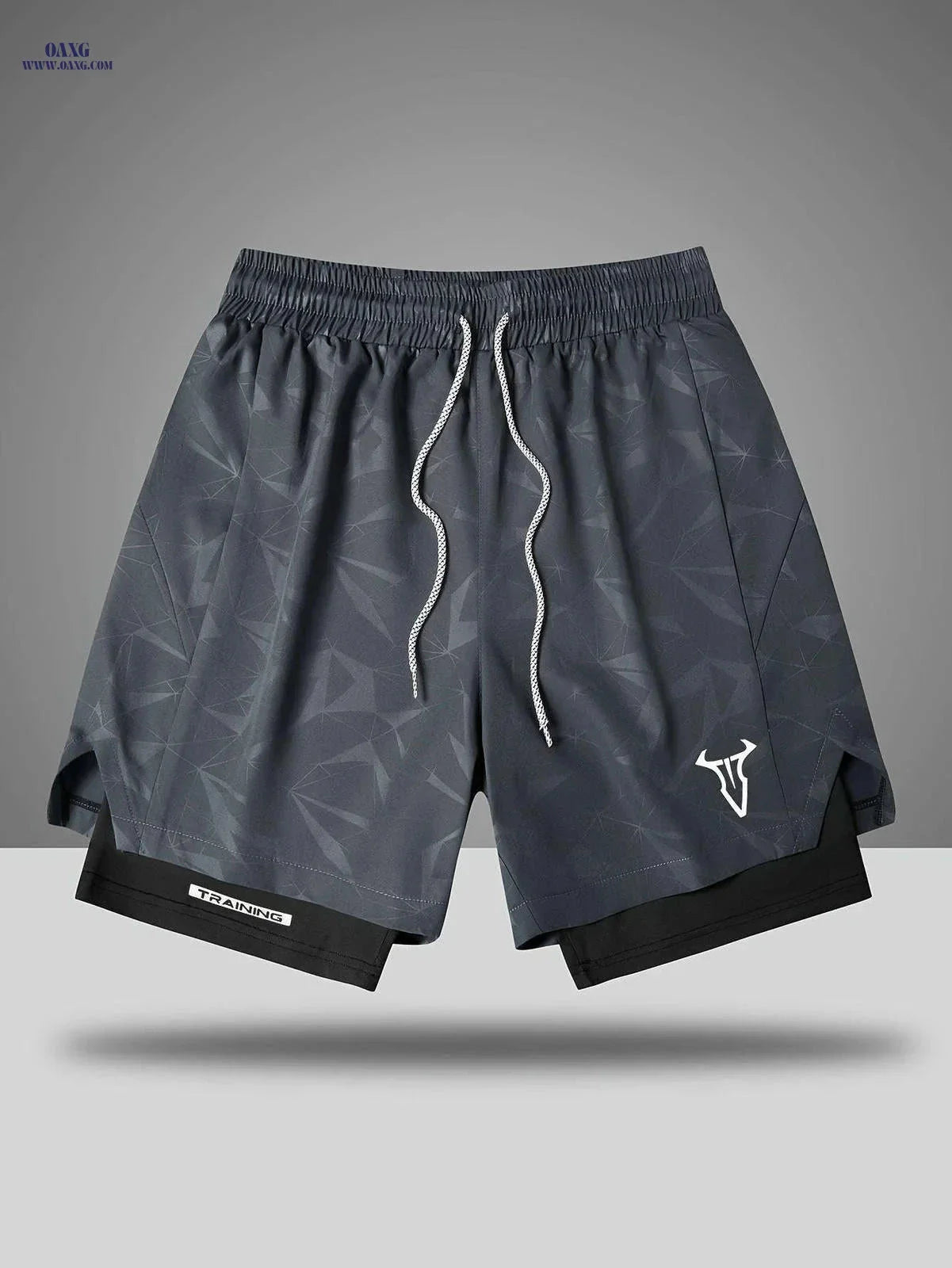 Men's Breathable Fitness Shorts - Slimming Sports Design, Geometric Print
