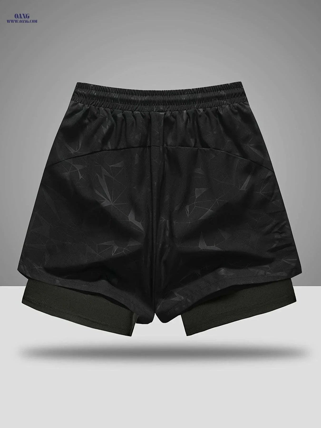 Men's Breathable Fitness Shorts - Slimming Sports Design, Geometric Print