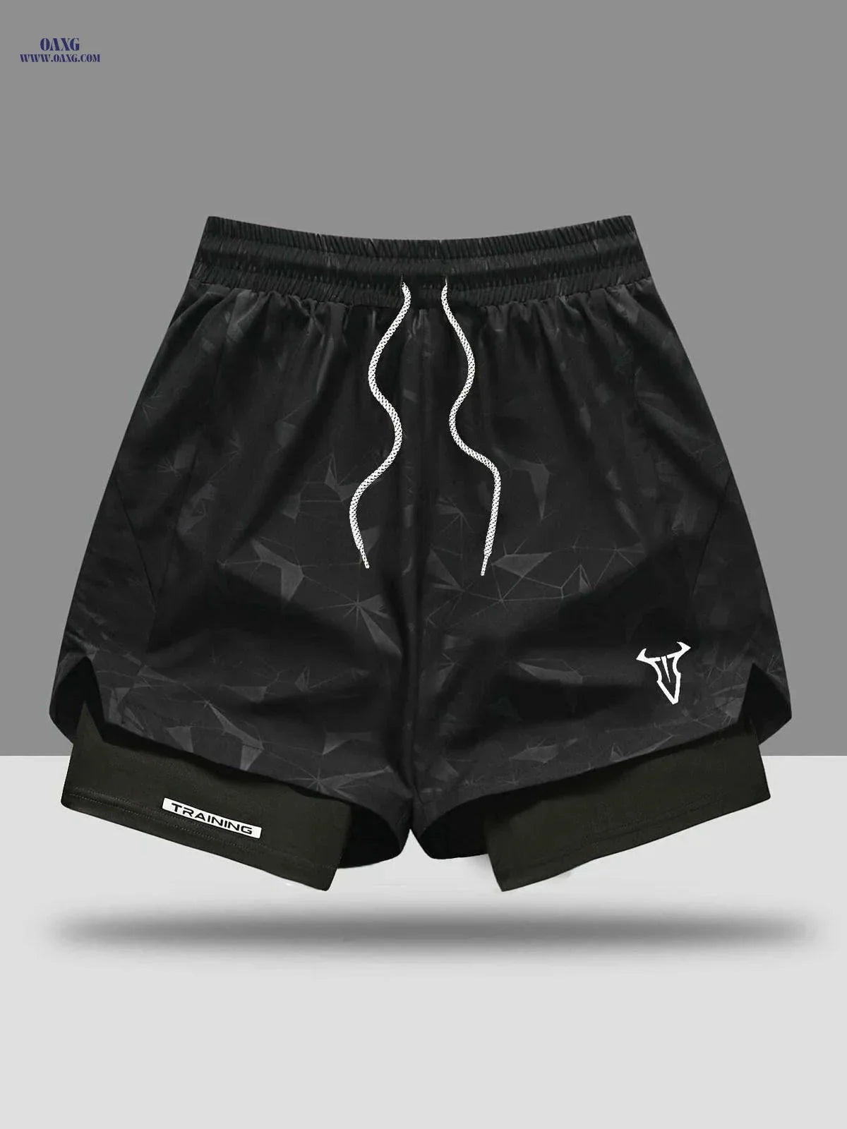 Men's Breathable Fitness Shorts - Slimming Sports Design, Geometric Print