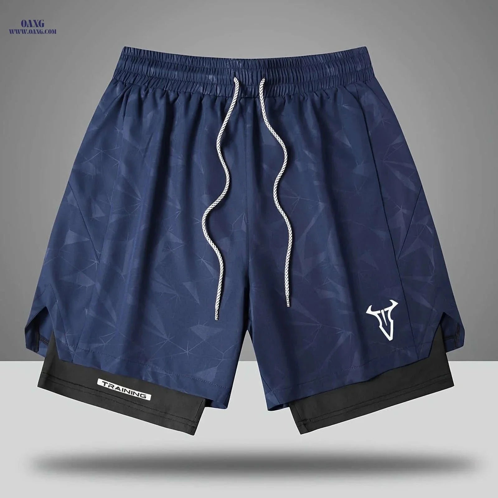 Men's Breathable Fitness Shorts - Slimming Sports Design, Geometric Print