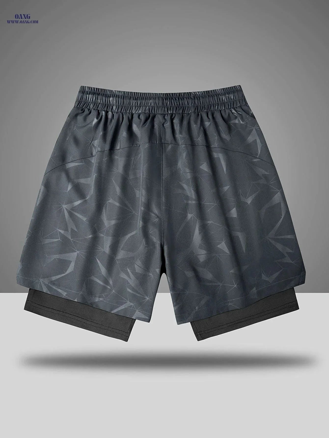 Men's Breathable Fitness Shorts - Slimming Sports Design, Geometric Print