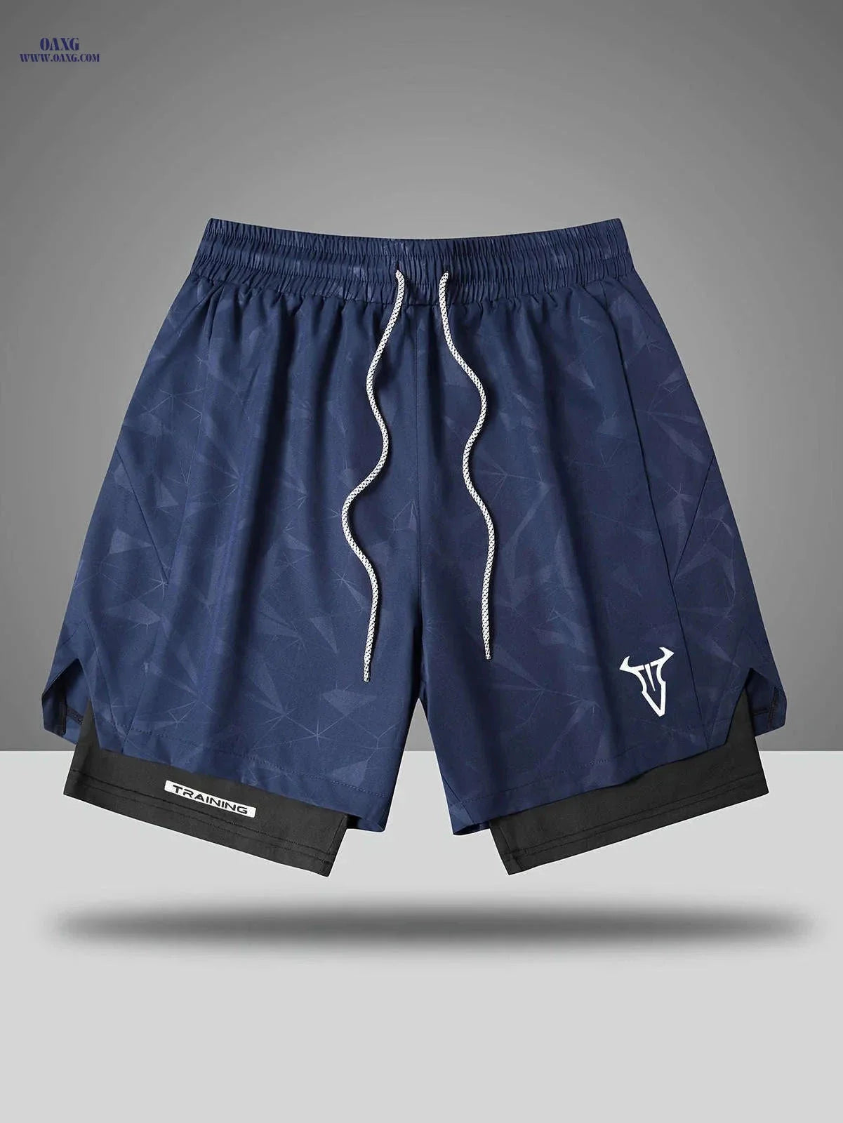 Men's Breathable Fitness Shorts - Slimming Sports Design, Geometric Print