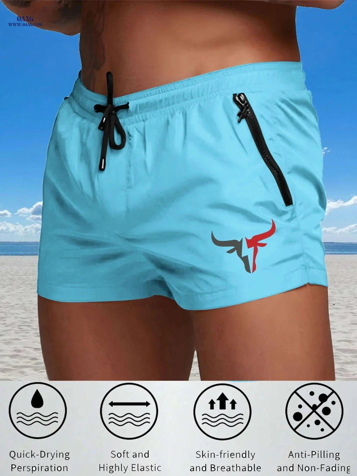 Men's Breathable Sports Shorts - Lightweight Cooling for Beach Fun