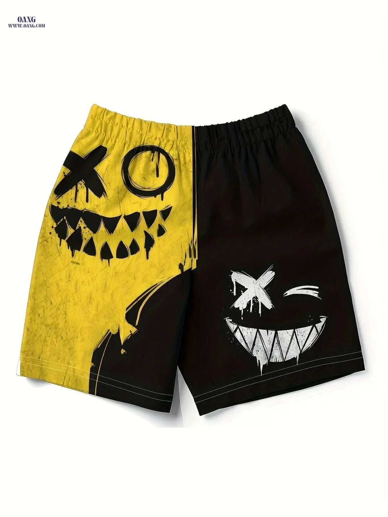 Men's Cartoon Graphic Beach Shorts - Quick-Dry, Adjustable Waist