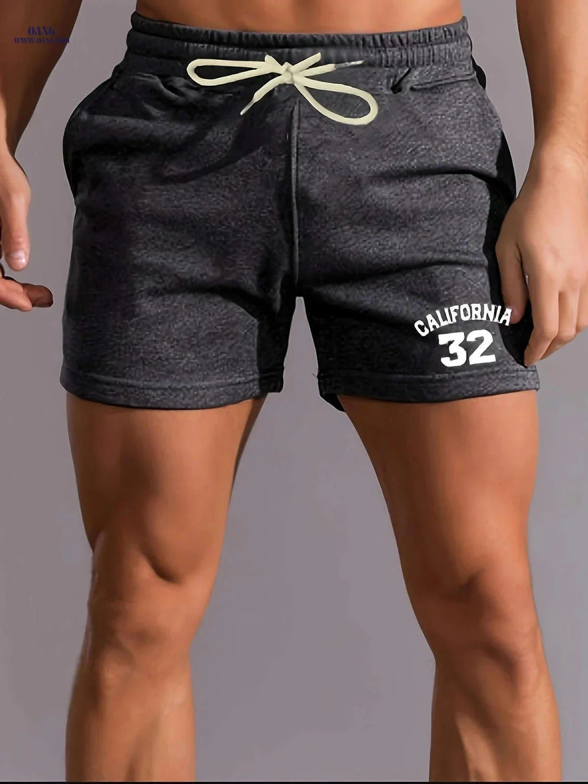 Men's Casual Athletic Shorts - Breathable Polyester with Pockets