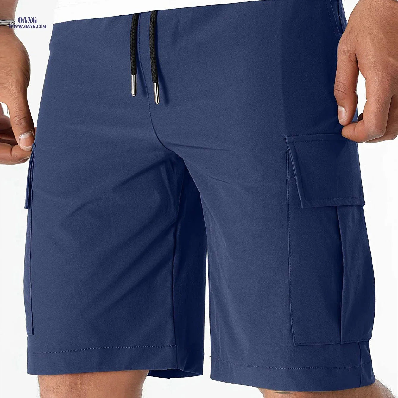 Men's Casual Cargo Shorts - Flap Pocket, Drawstring, Regular Fit