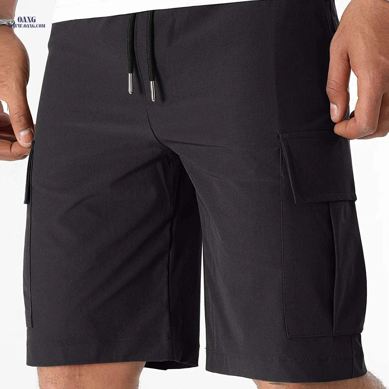 Men's Casual Cargo Shorts - Flap Pocket, Drawstring, Regular Fit