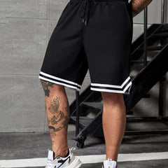 Men's Casual Color-Block Shorts - Loose Fit with Drawstring Pockets