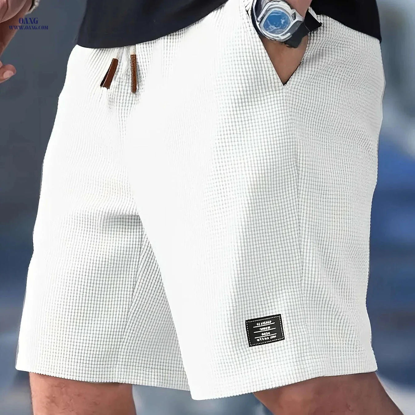 Men's Casual Corduroy Shorts - Elastic Waistband & Soft Fabric