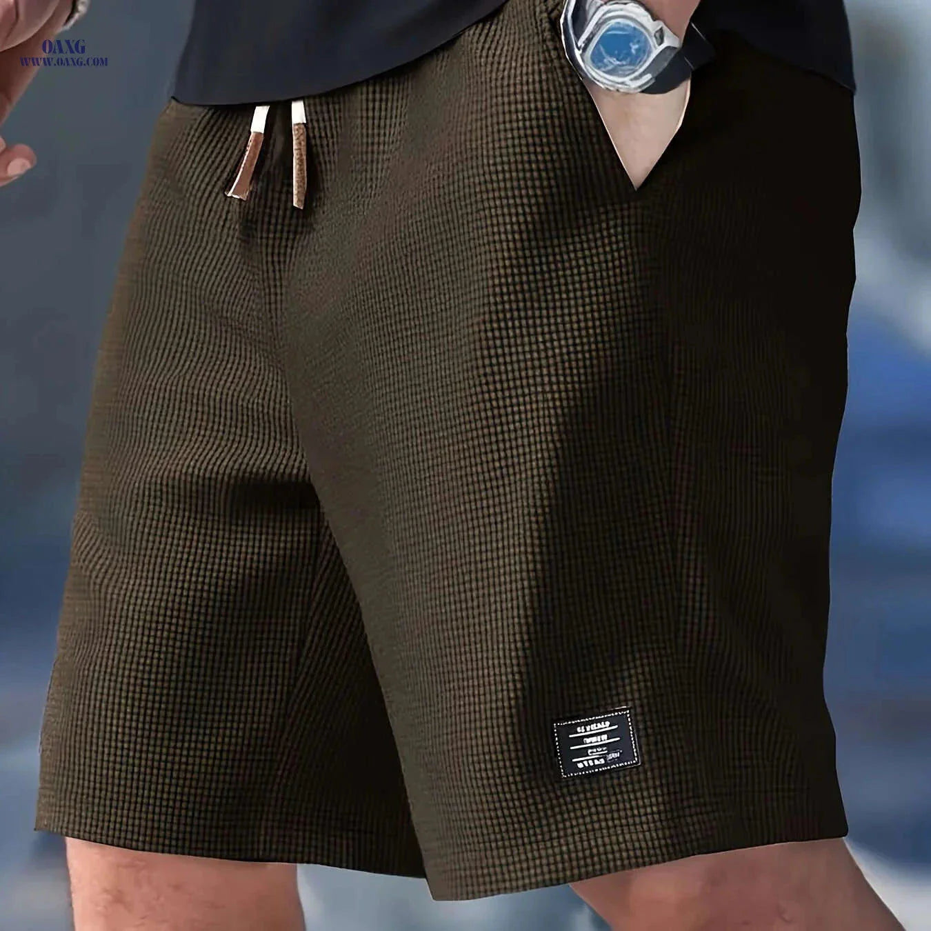 Men's Casual Corduroy Shorts - Elastic Waistband & Soft Fabric