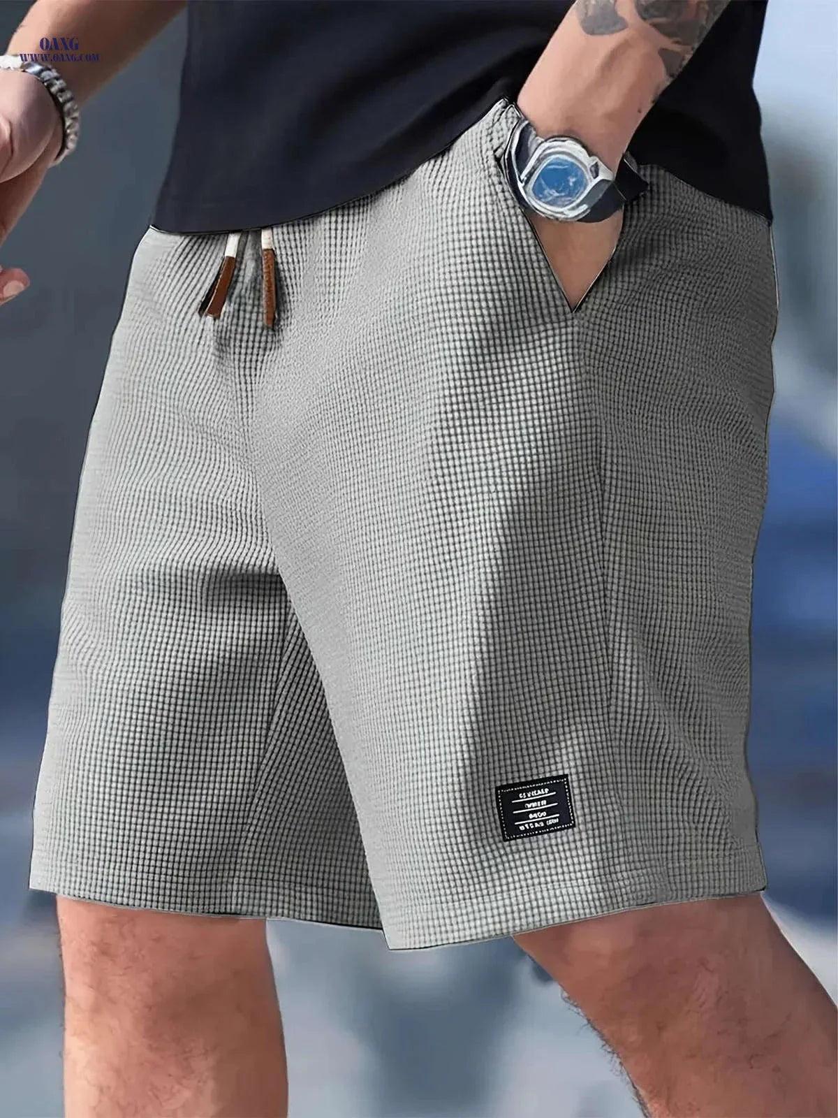 Men's Casual Corduroy Shorts - Elastic Waistband & Soft Fabric