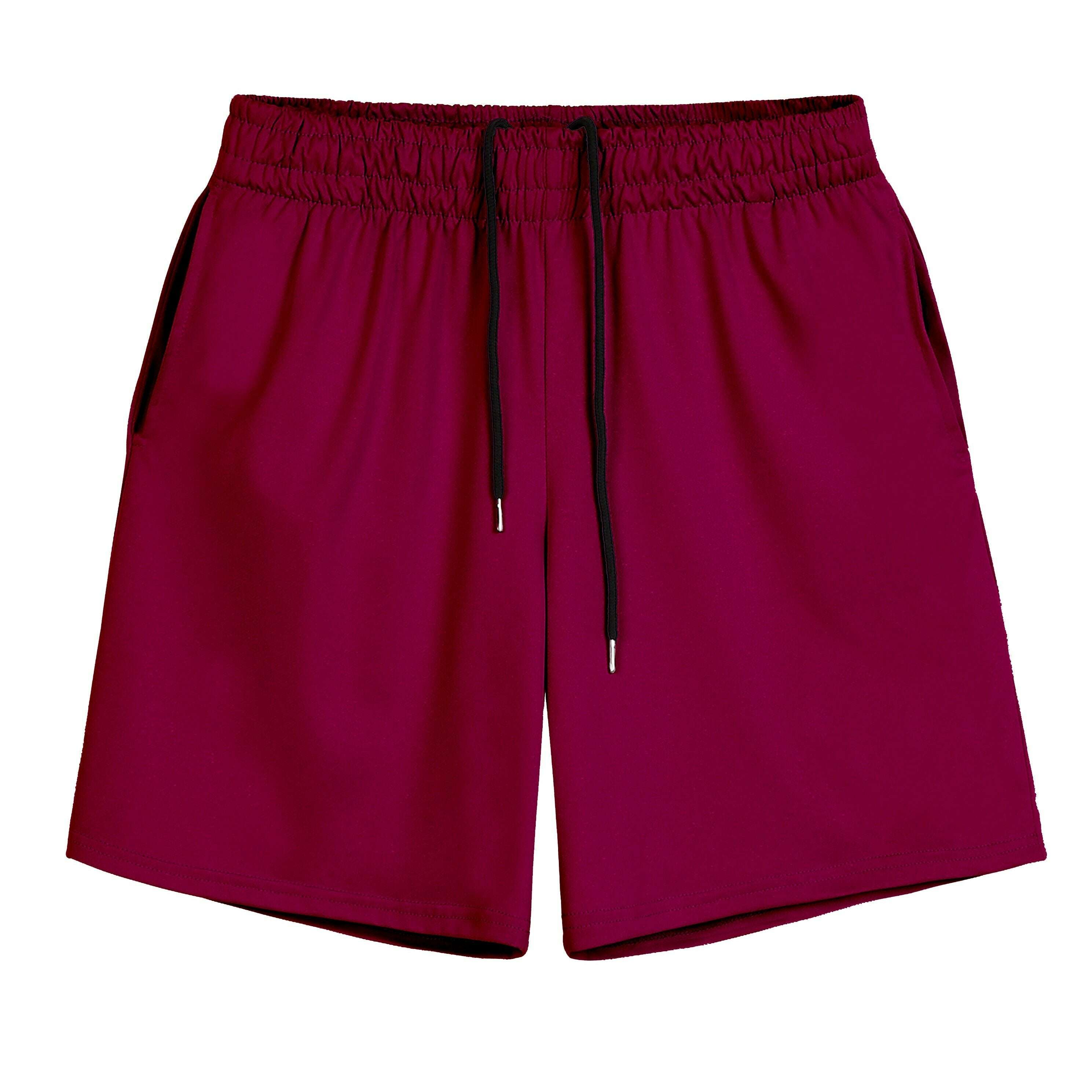 Men's Casual Drawstring Shorts - Moisture-Wicking, Side Pockets