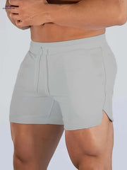 Men's Casual Elastic Waist Shorts with Pockets - Summer Solid