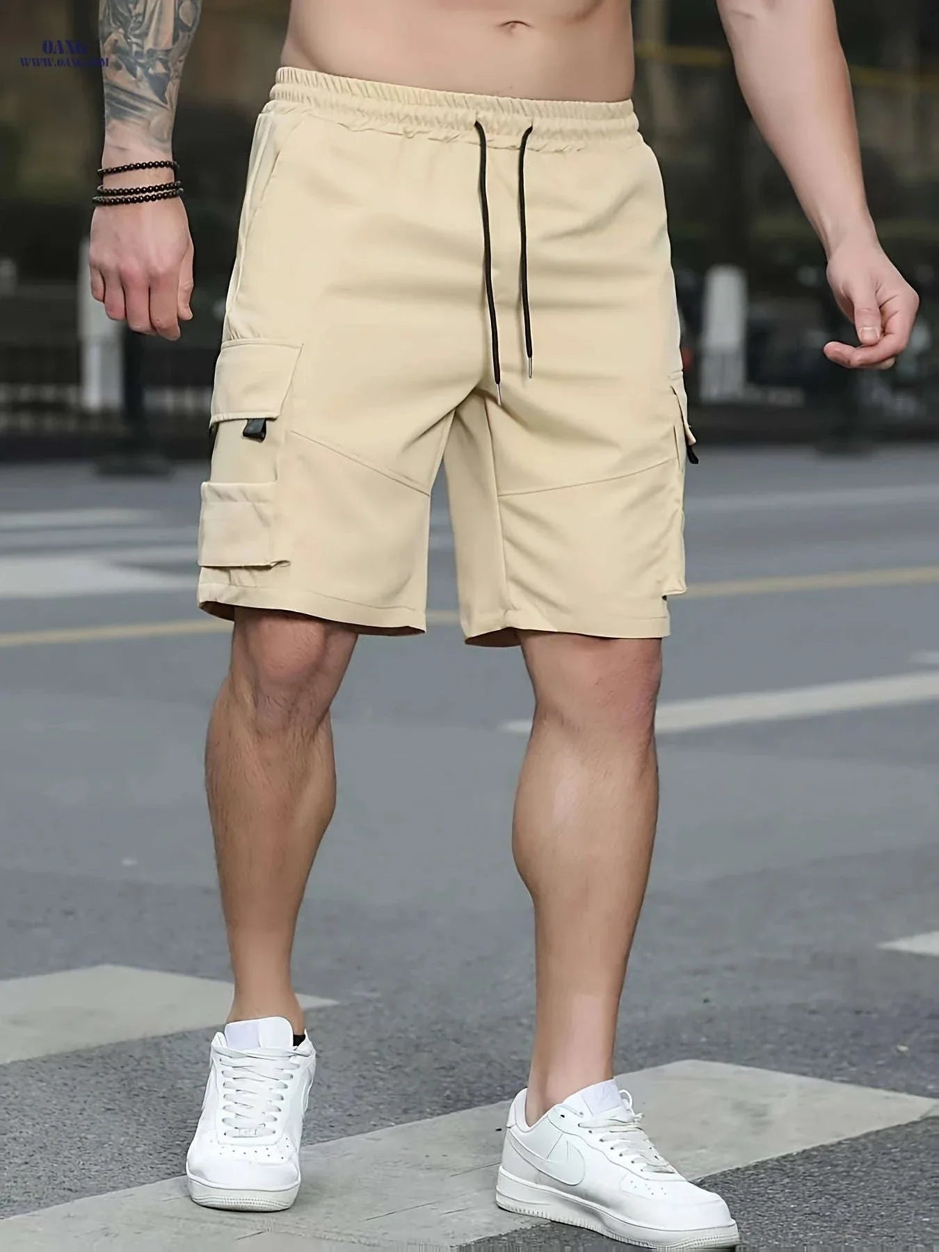 Men's Casual Outdoor Cargo Shorts - Lightweight Polyester, Loose Fit