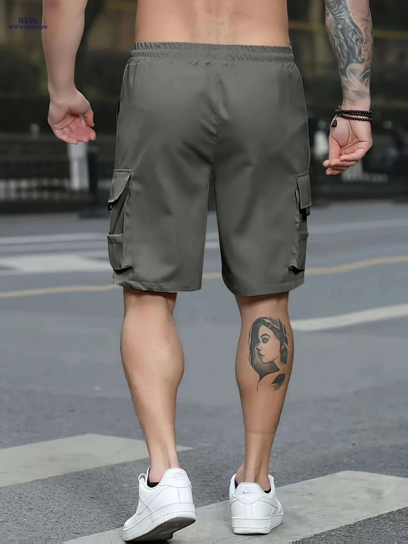 Men's Casual Outdoor Cargo Shorts - Lightweight Polyester, Loose Fit