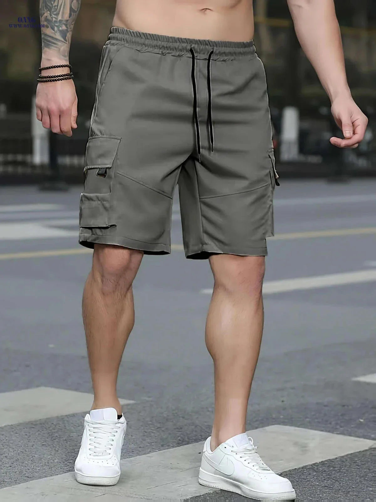 Men's Casual Outdoor Cargo Shorts - Lightweight Polyester, Loose Fit