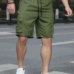 Men's Casual Outdoor Cargo Shorts - Lightweight Polyester, Loose Fit