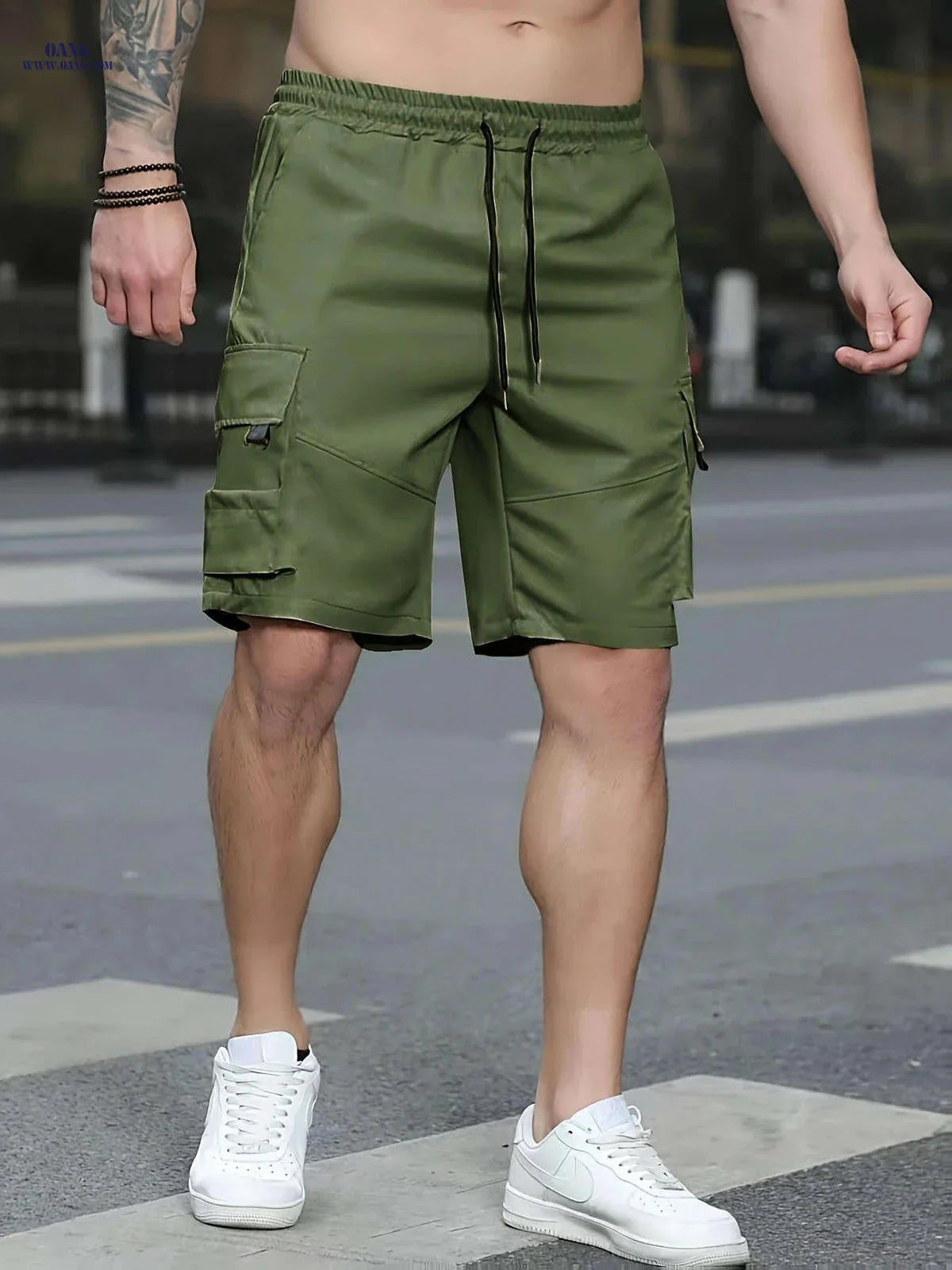 Men's Casual Outdoor Cargo Shorts - Lightweight Polyester, Loose Fit