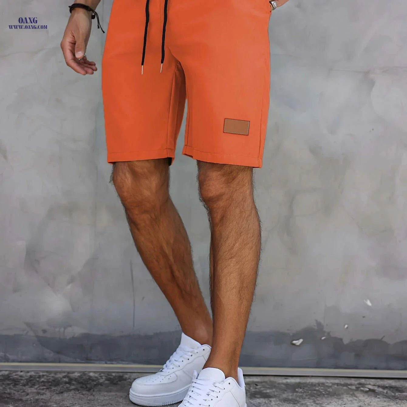 Men’s Casual Solid Color Five-Point Shorts - Elastic Waist, Mid Rise