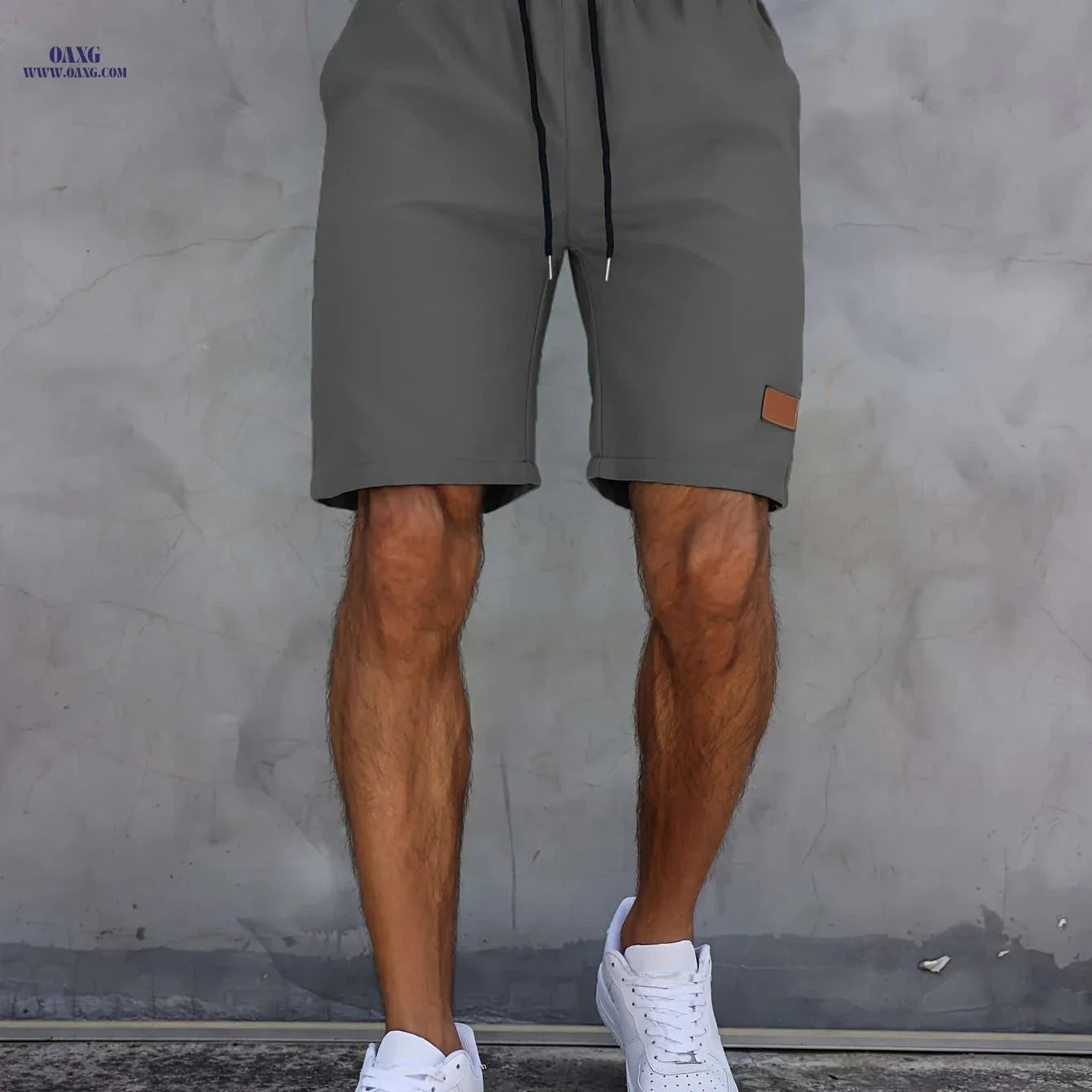 Men’s Casual Solid Color Five-Point Shorts - Elastic Waist, Mid Rise