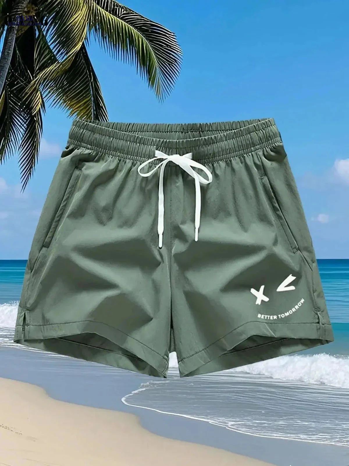 Men's Casual Sports Shorts - Quick-Drying, Zippered Pockets, Stretchy
