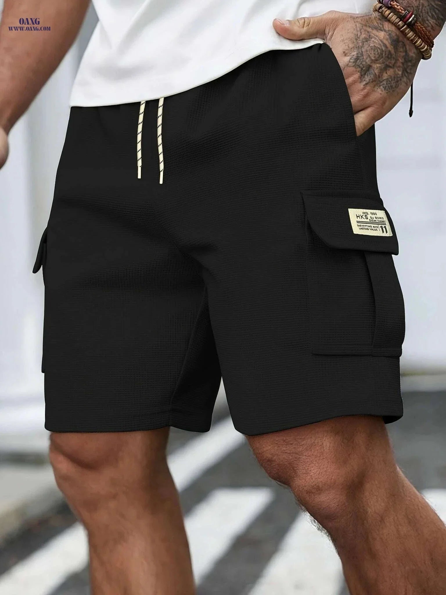 Men's Casual Waffle Knit Shorts - Lightweight, Breathable, Mid-Rise