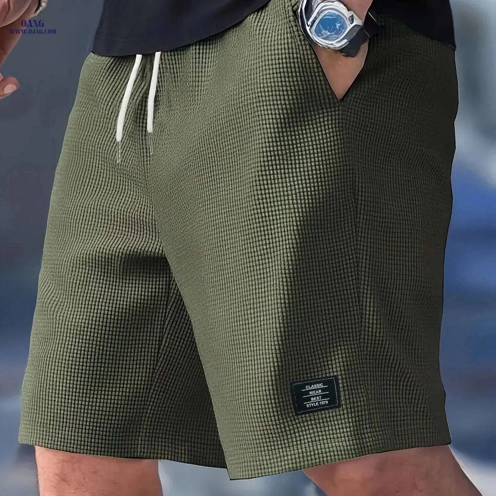 Men's Fashion Corduroy Shorts - Casual Beach Style with Stretch Fabric