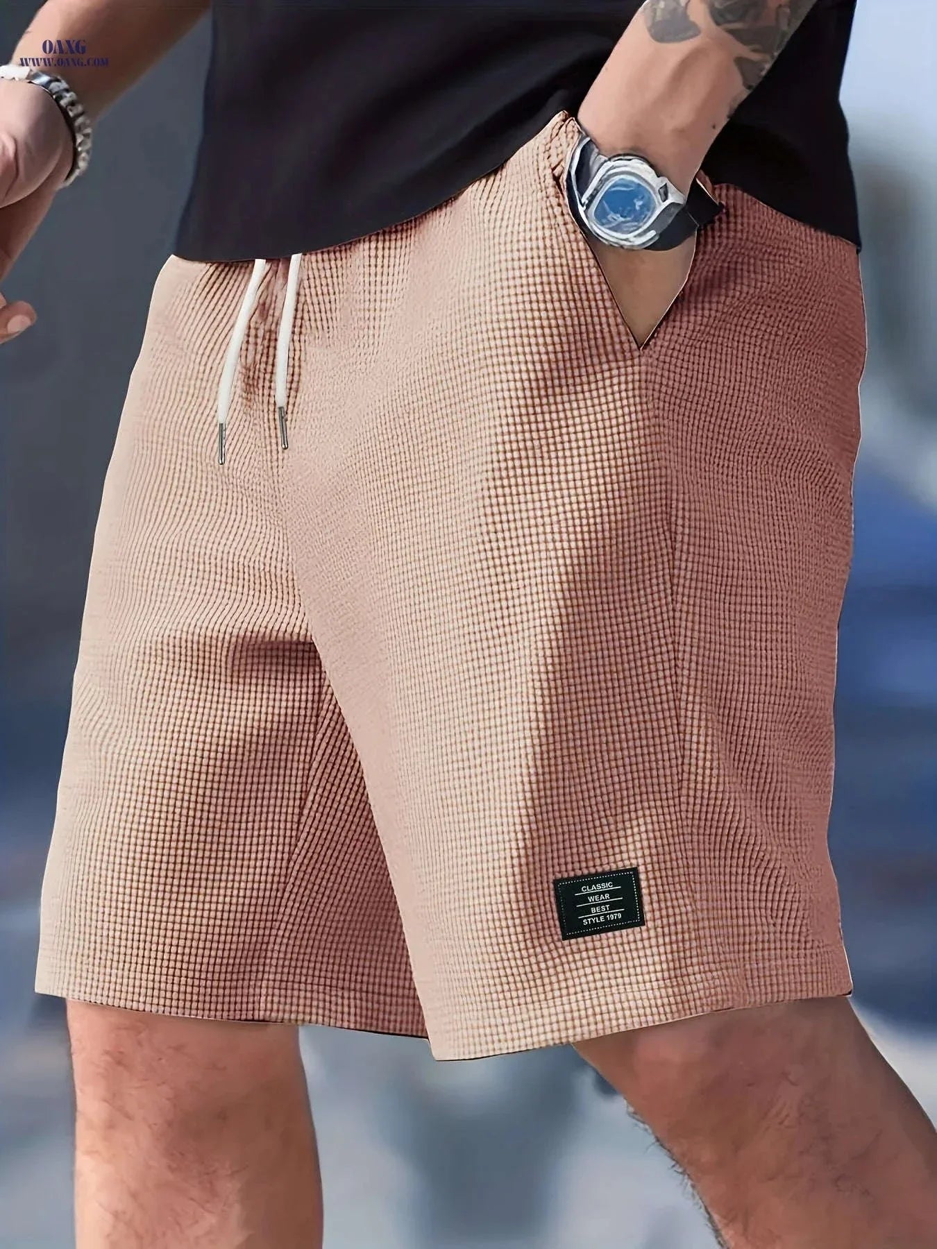 Men's Fashion Corduroy Shorts - Casual Beach Style with Stretch Fabric