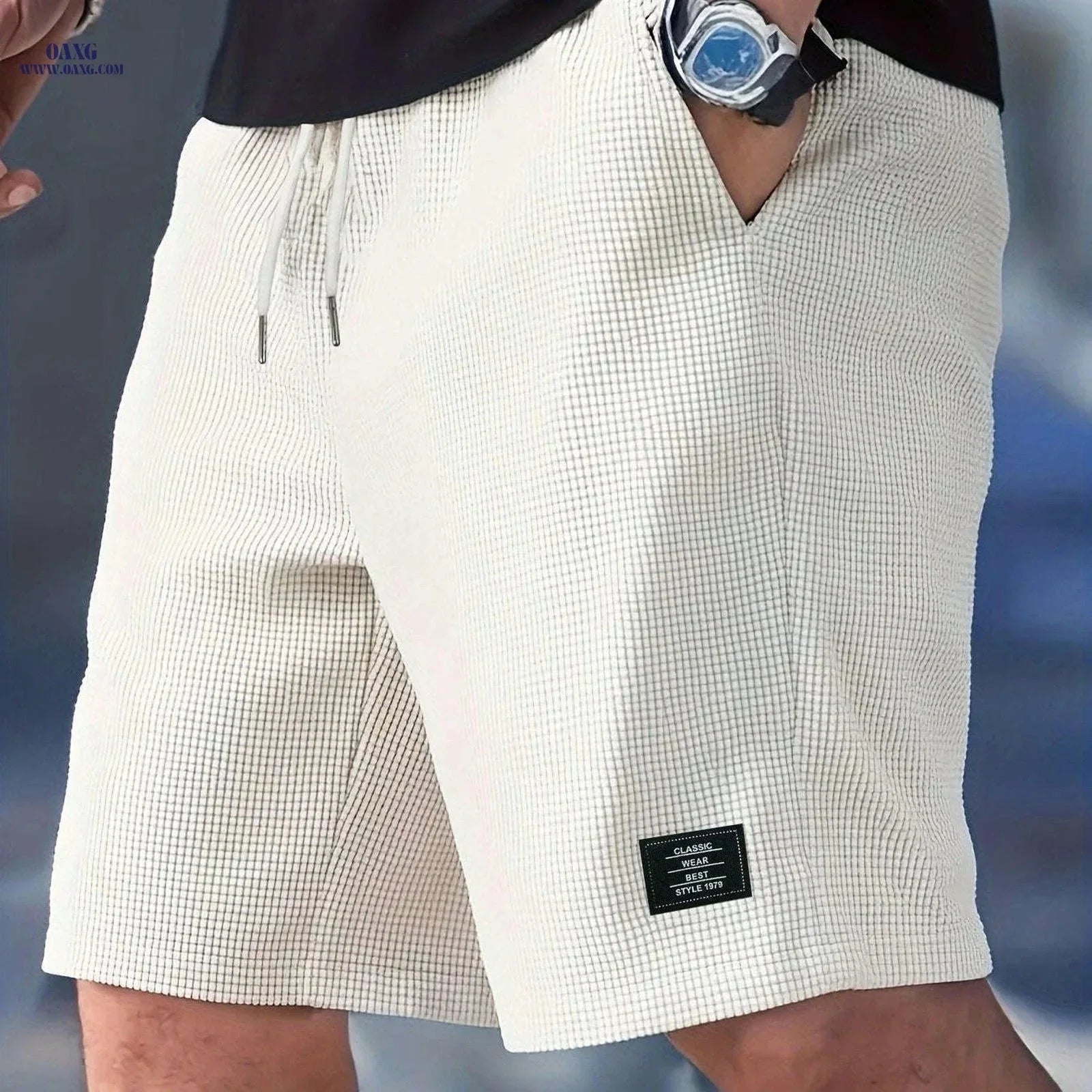 Men's Fashion Corduroy Shorts - Casual Beach Style with Stretch Fabric