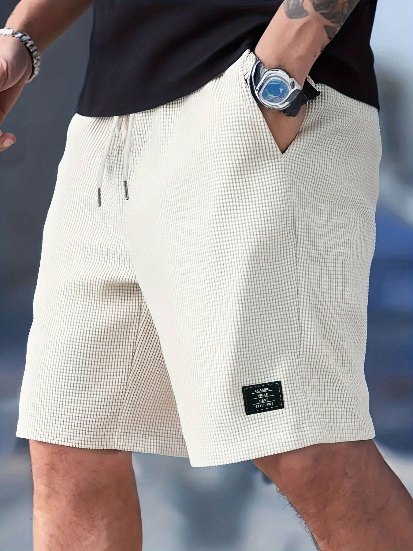 Men's Fashion Corduroy Shorts - Casual Beach Style with Stretch Fabric
