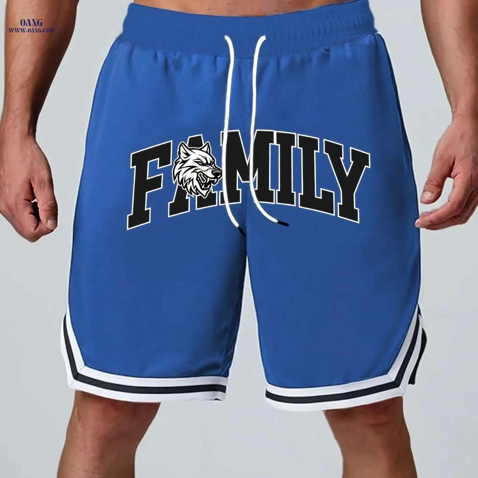 Men's Five-Pocket Sports Shorts - Striped Trim Basketball Style