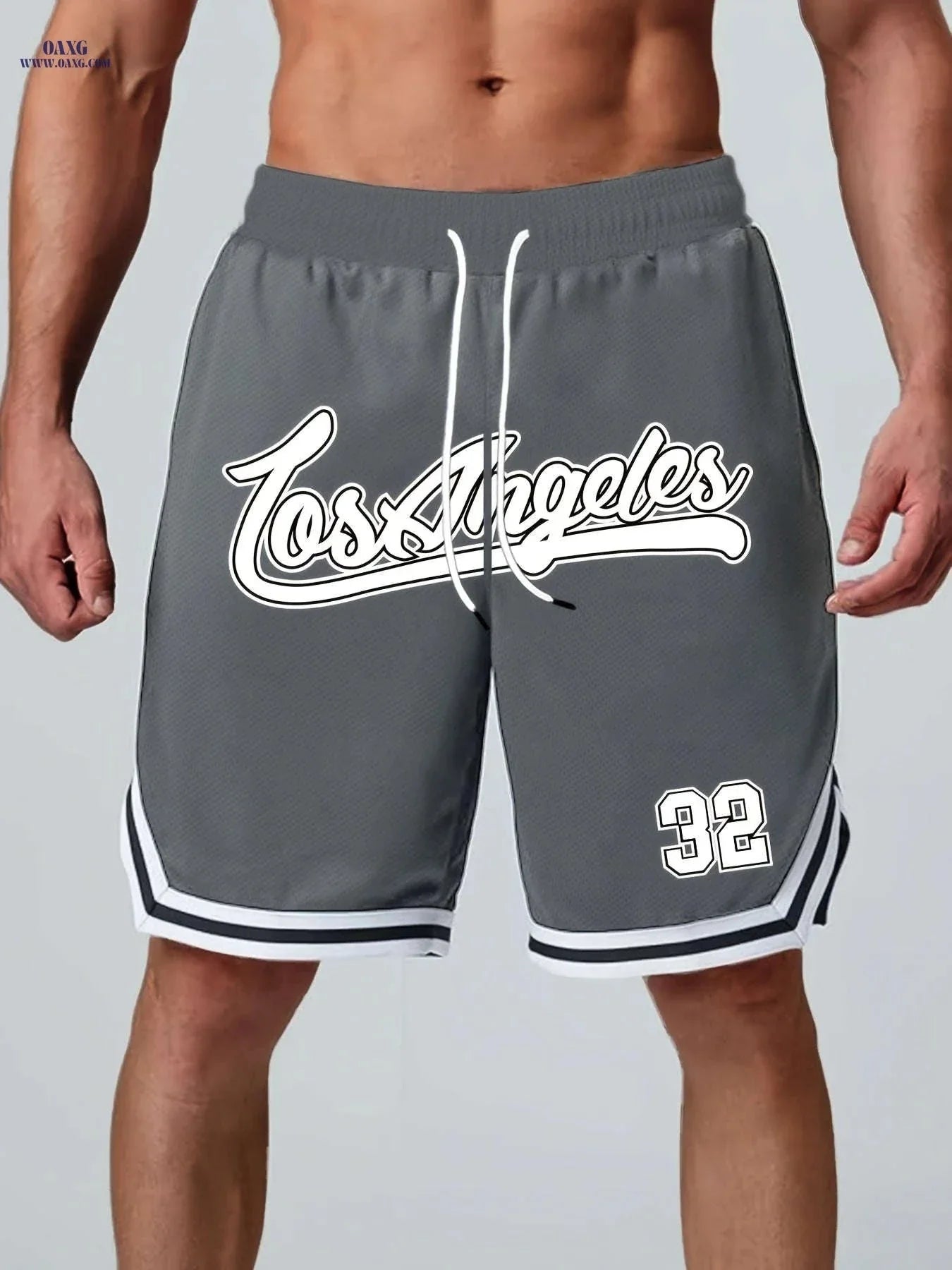 Men's Five-Pocket Sports Shorts - Striped Trim Basketball Style