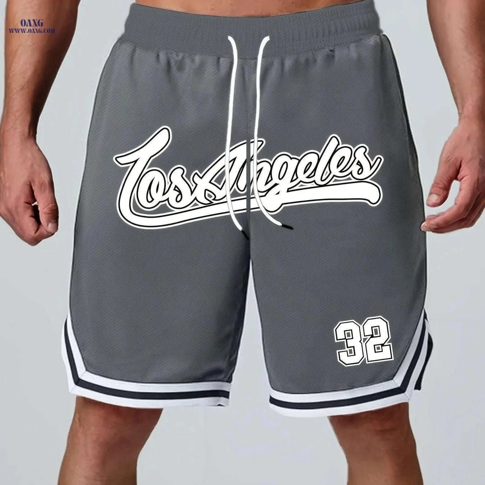 Men's Five-Pocket Sports Shorts - Striped Trim Basketball Style