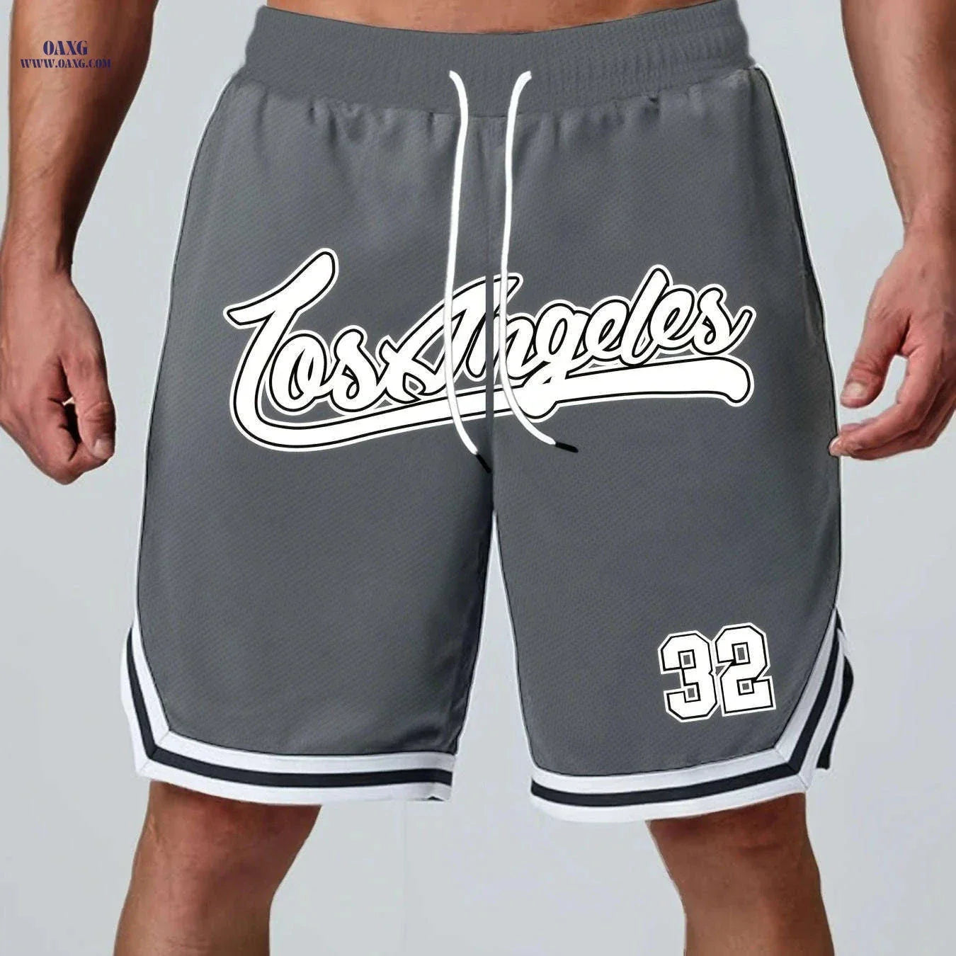 Men's Five-Pocket Sports Shorts - Striped Trim Basketball Style