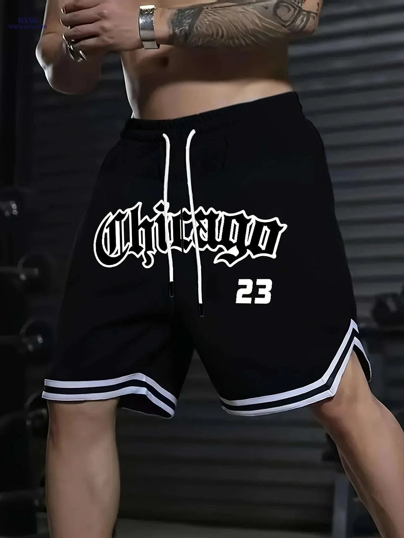Men's Five-Pocket Sports Shorts - Striped Trim Basketball Style