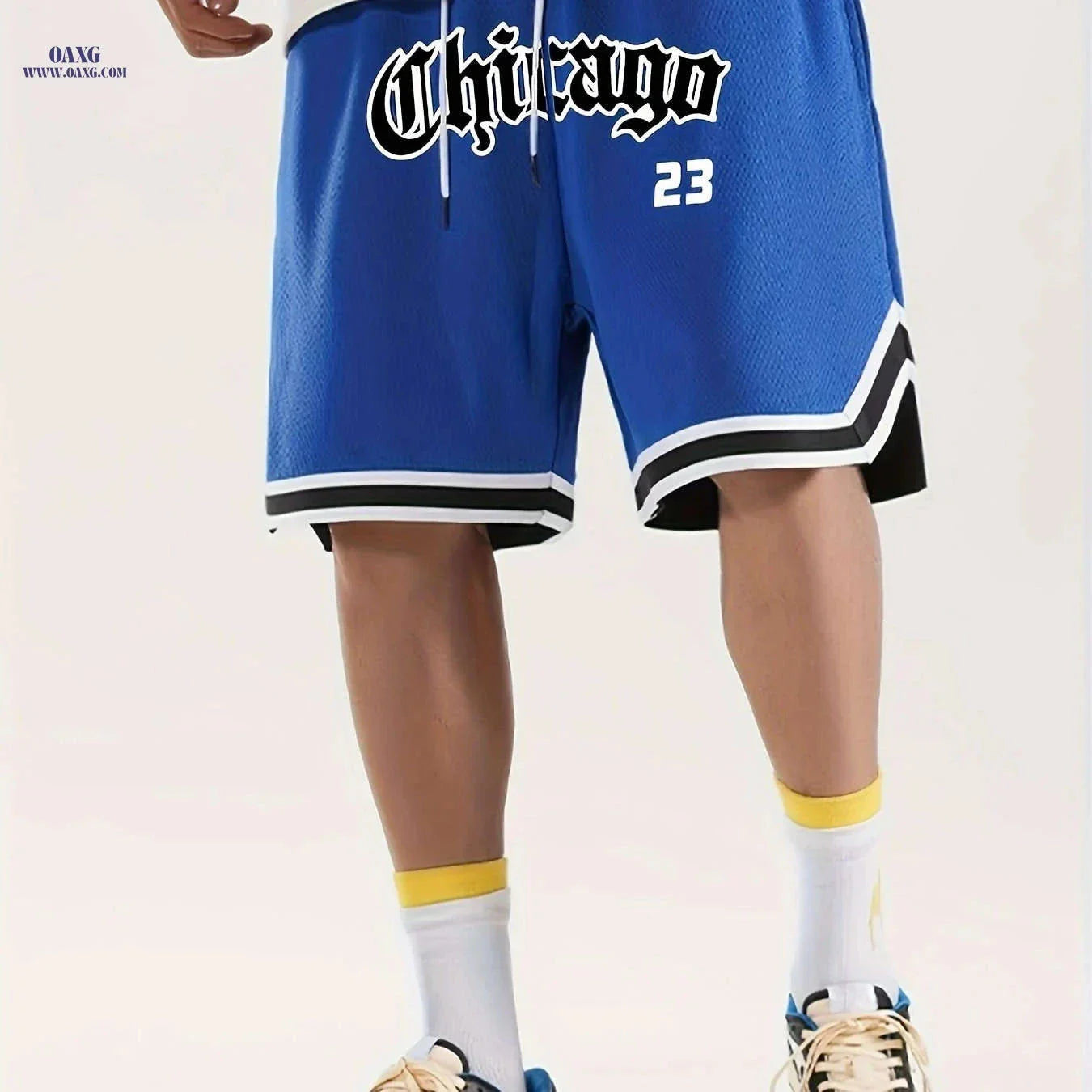Men's Five-Pocket Sports Shorts - Striped Trim Basketball Style