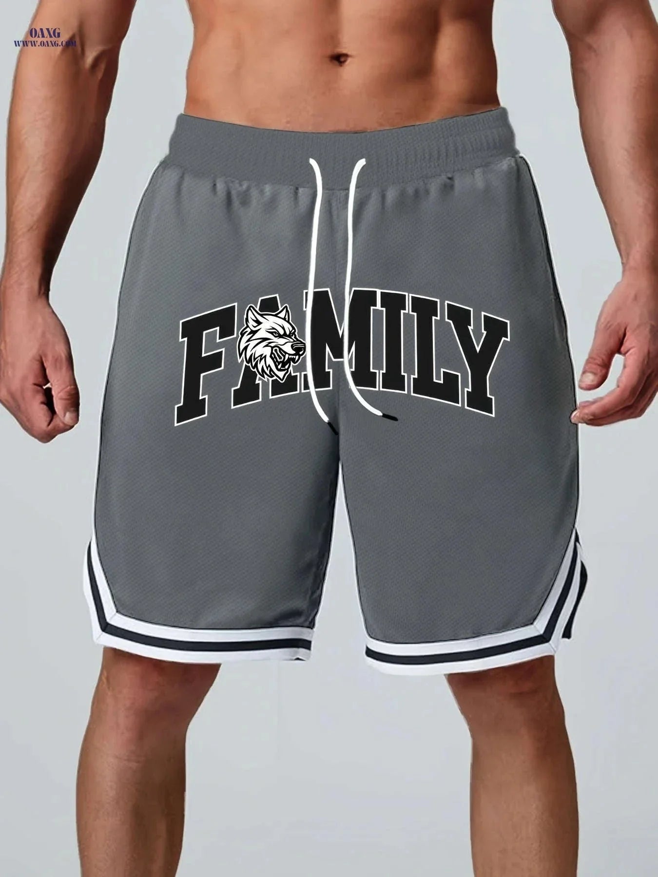 Men's Five-Pocket Sports Shorts - Striped Trim Basketball Style