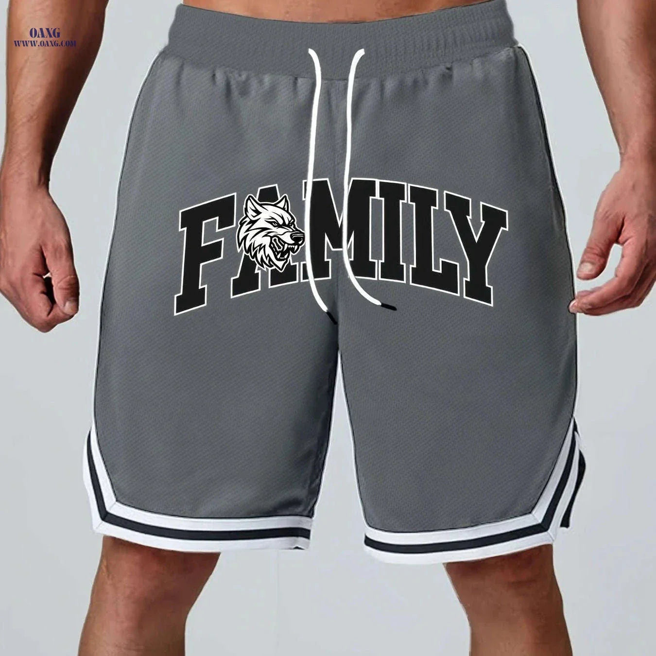 Men's Five-Pocket Sports Shorts - Striped Trim Basketball Style