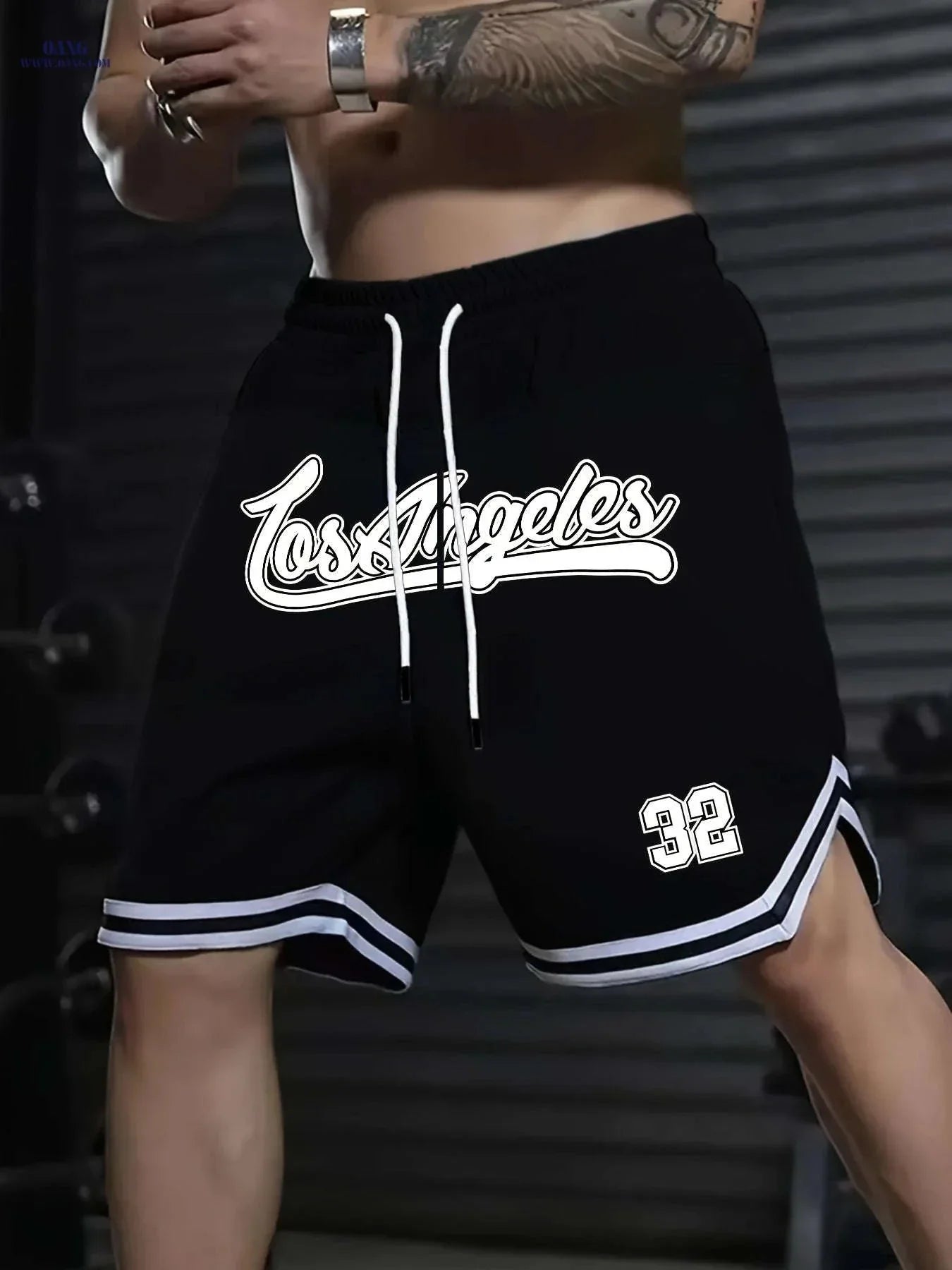 Men's Five-Pocket Sports Shorts - Striped Trim Basketball Style