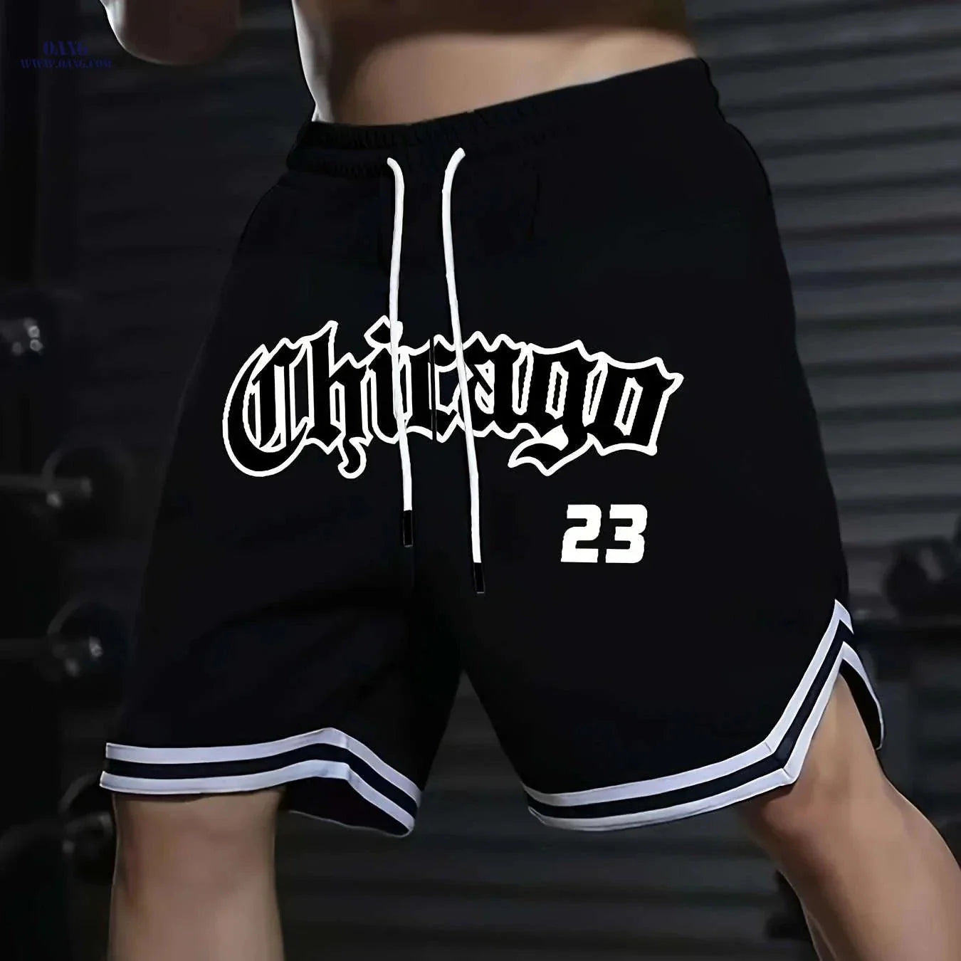 Men's Five-Pocket Sports Shorts - Striped Trim Basketball Style