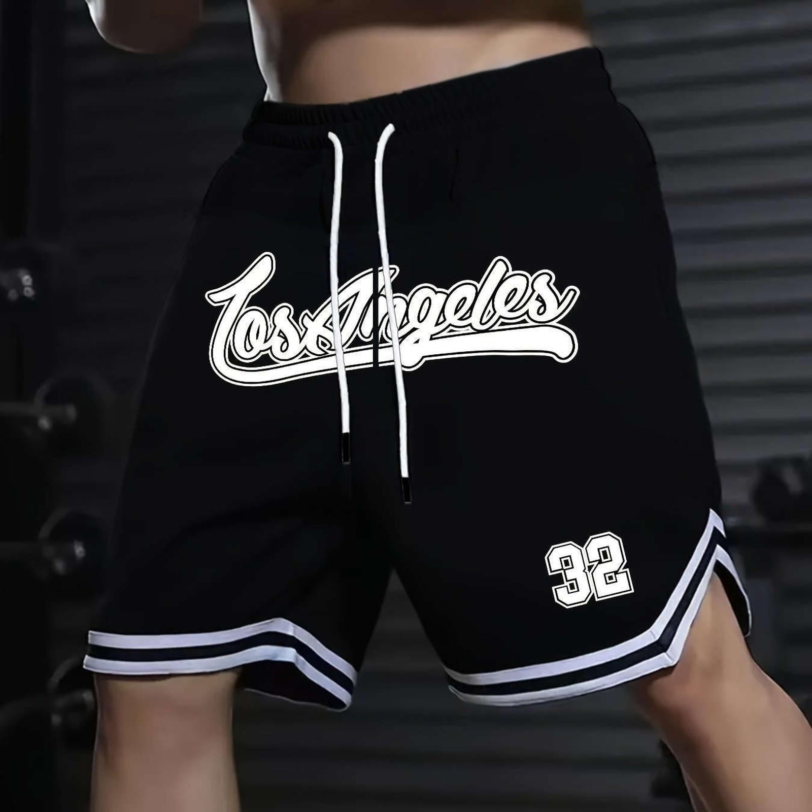 Men's Five-Pocket Sports Shorts - Striped Trim Basketball Style