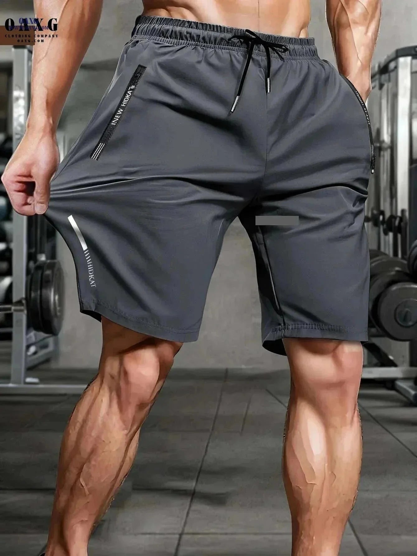 Men's High-Elastic Sports Shorts - Breathable with Zip Pockets