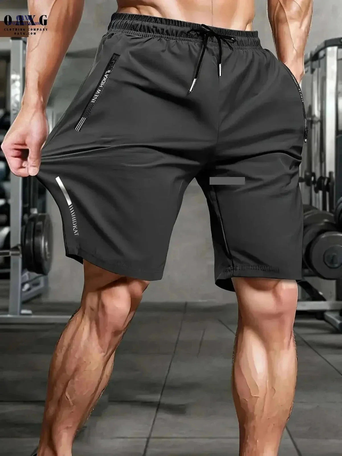 Men's High-Elastic Sports Shorts - Breathable with Zip Pockets