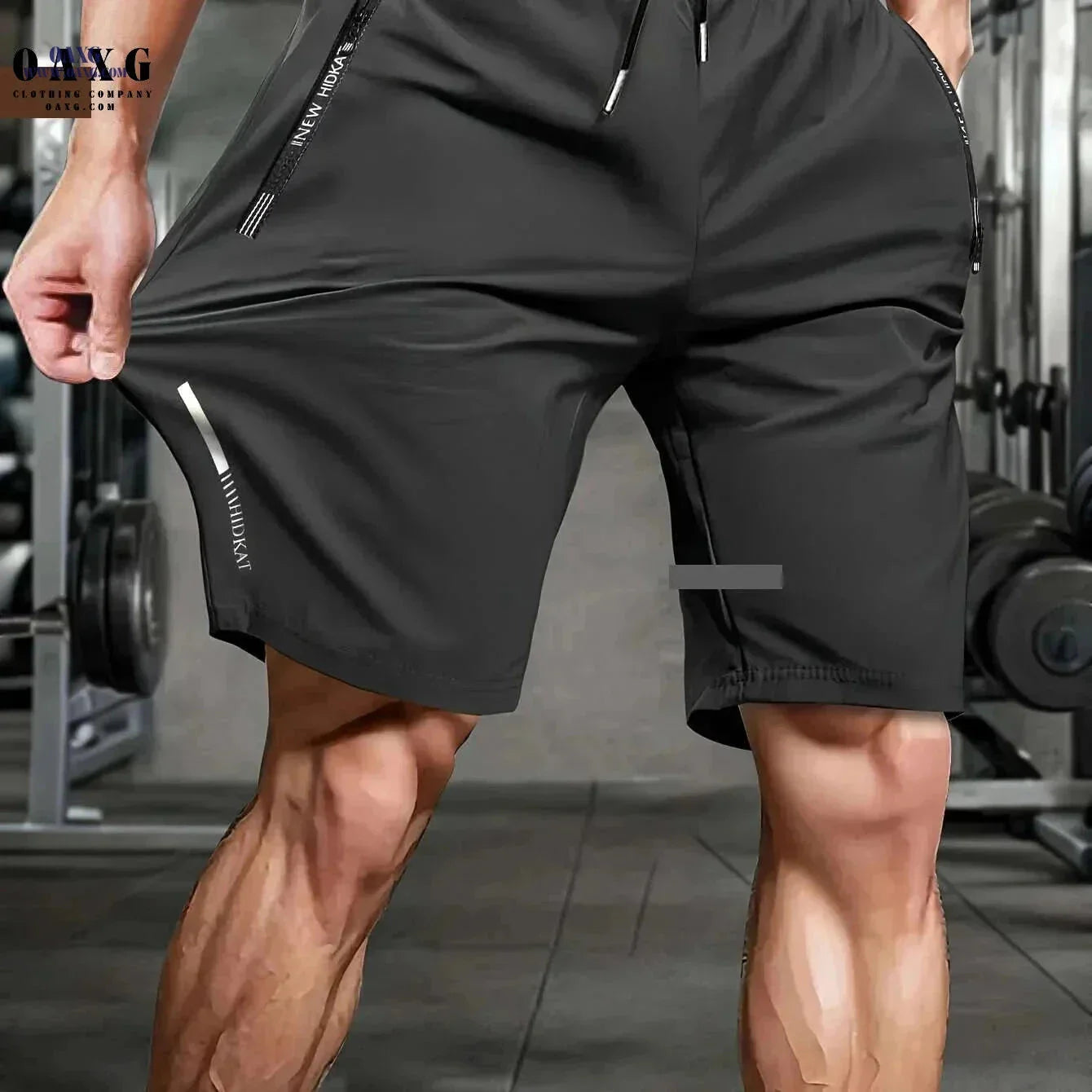 Men's High-Elastic Sports Shorts - Breathable with Zip Pockets