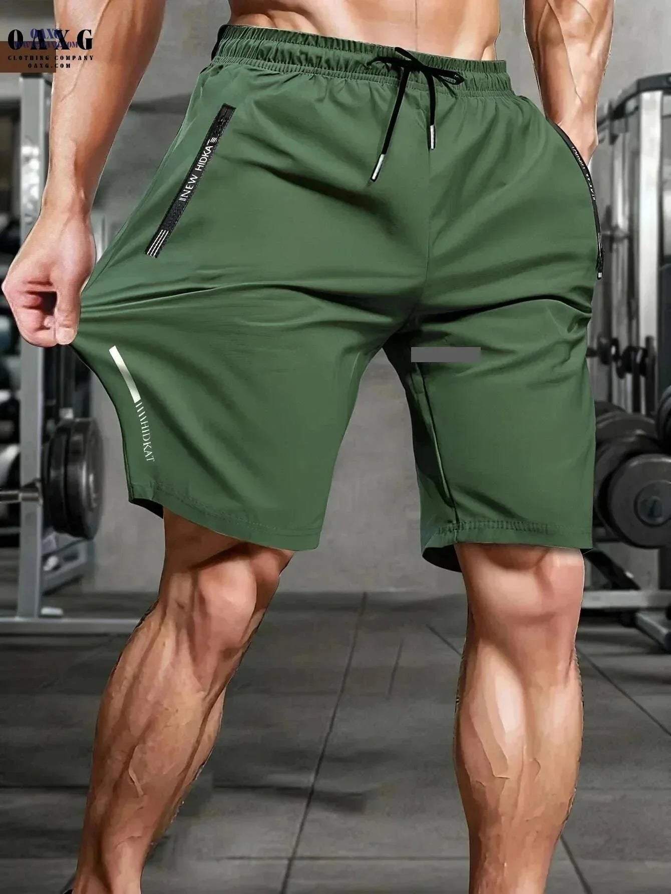 Men's High-Elastic Sports Shorts - Breathable with Zip Pockets