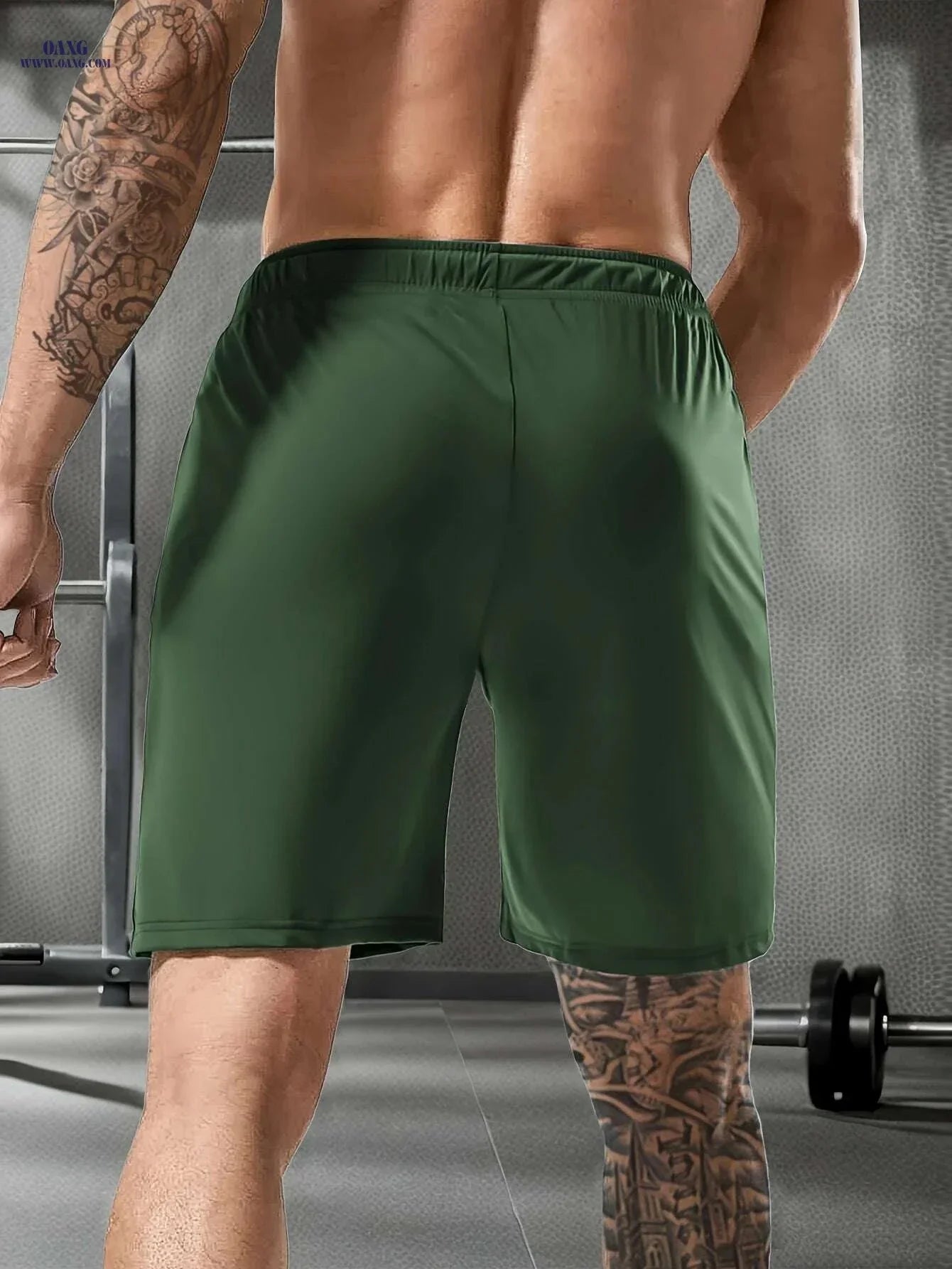 Men's Ice Silky Fiber Sports Shorts - Breathable, Zipper Pockets, Elastic