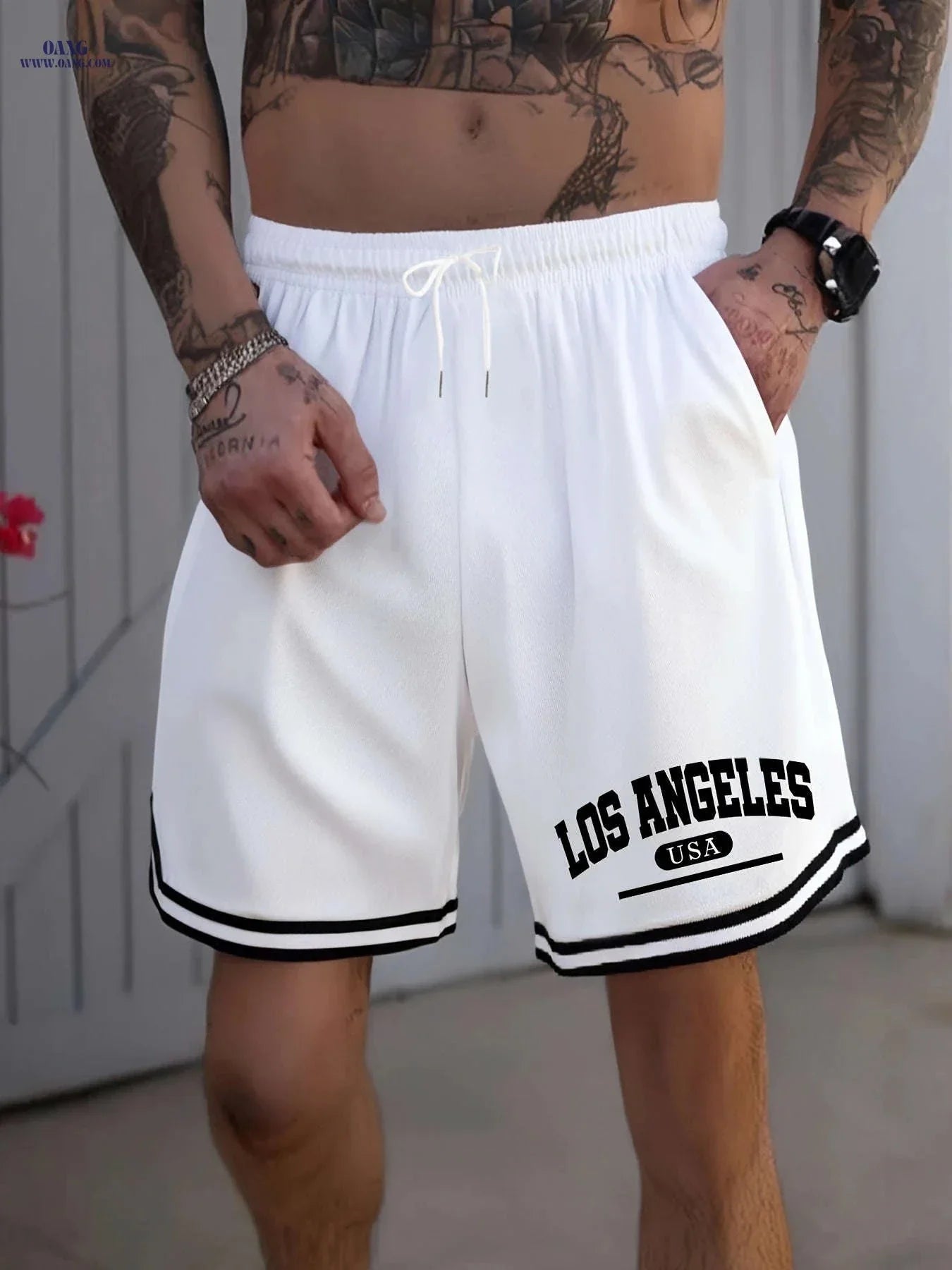 Men's LOS ANGELES Basketball Shorts - Lightweight, Breathable, Elastic Fit